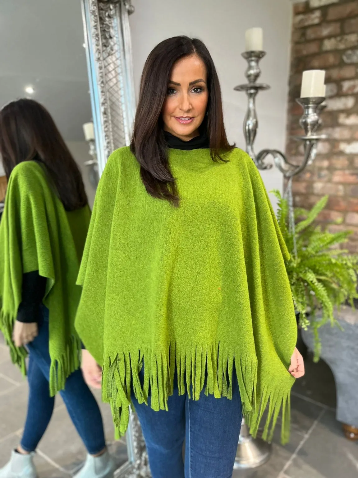 Plain Tassel Hem Poncho Hayden