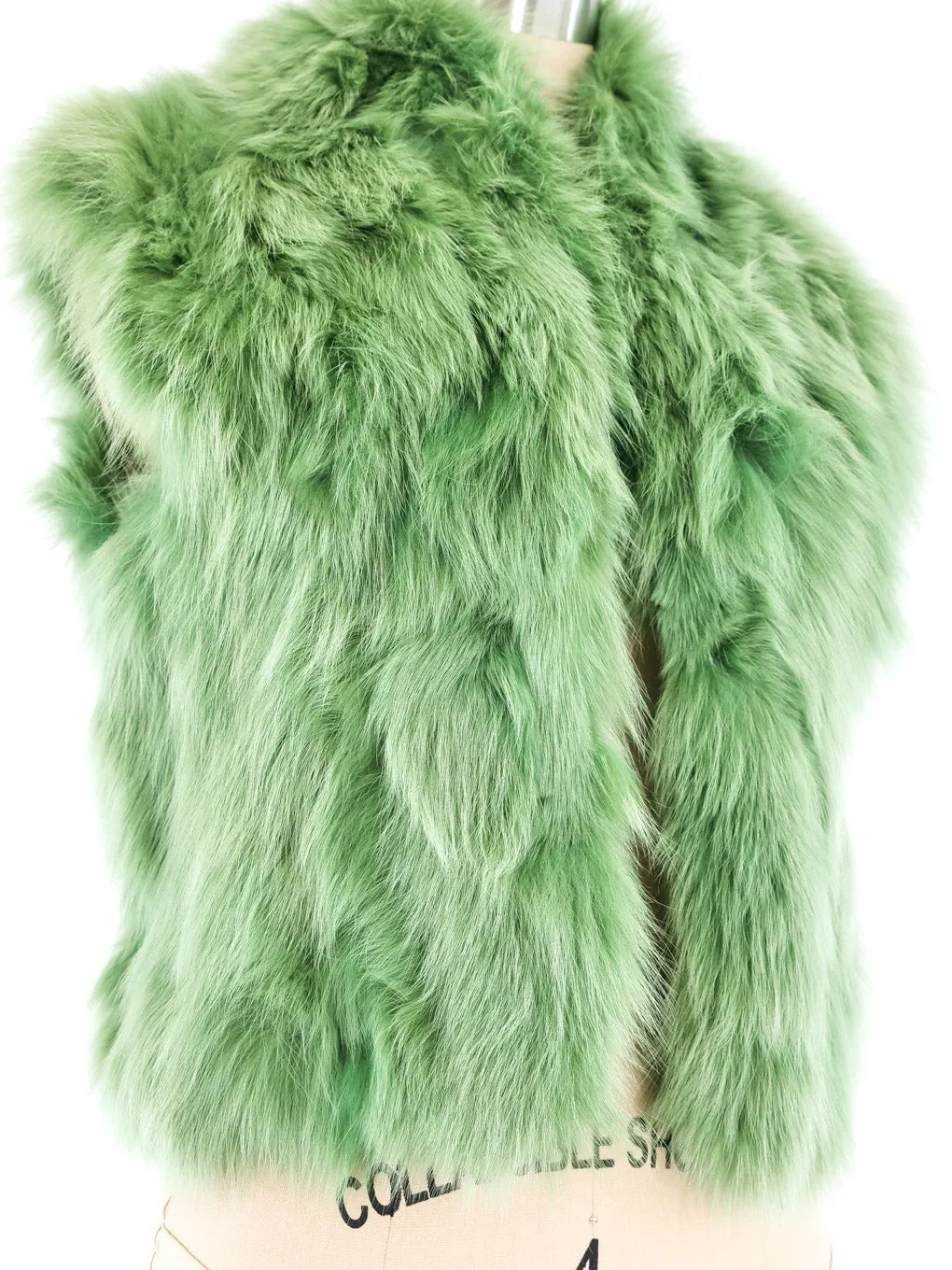 Plein Sud Green Fox Fur Vest