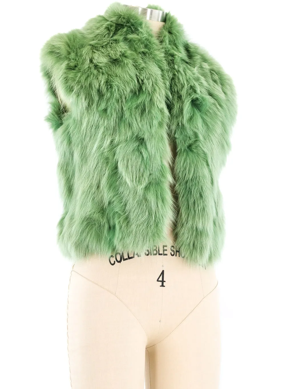 Plein Sud Green Fox Fur Vest