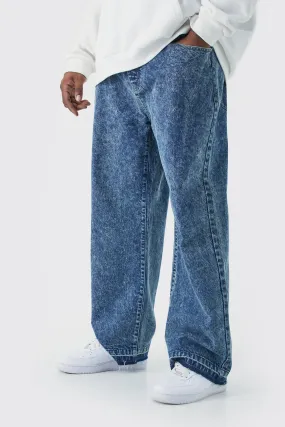 Plus Relaxed Fit Acid Wash Jeans