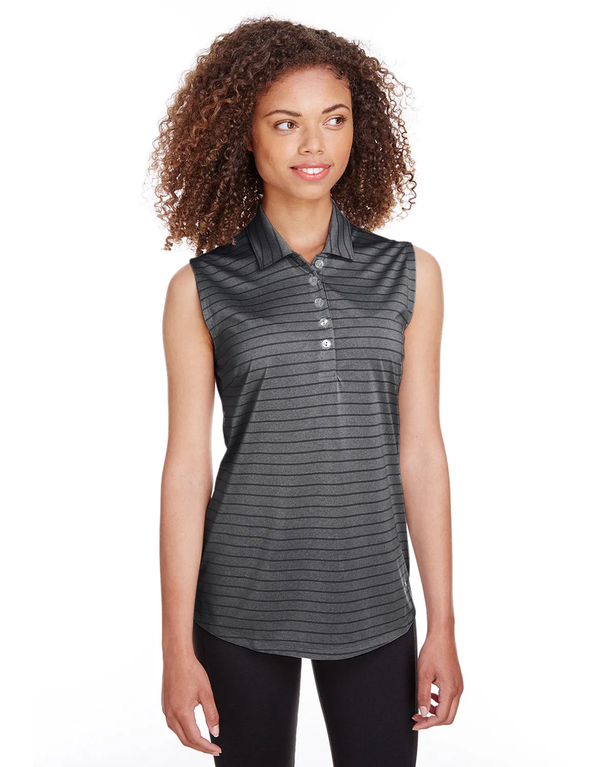 Puma Golf Ladies Rotation Stripe Sleeveless Polo, Puma Black