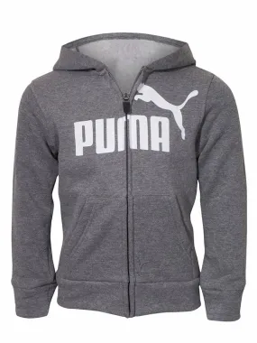 Puma Little Boy's Performance Zip Up Hoodie Sweatshirt Charcoal Heather Sz: 5