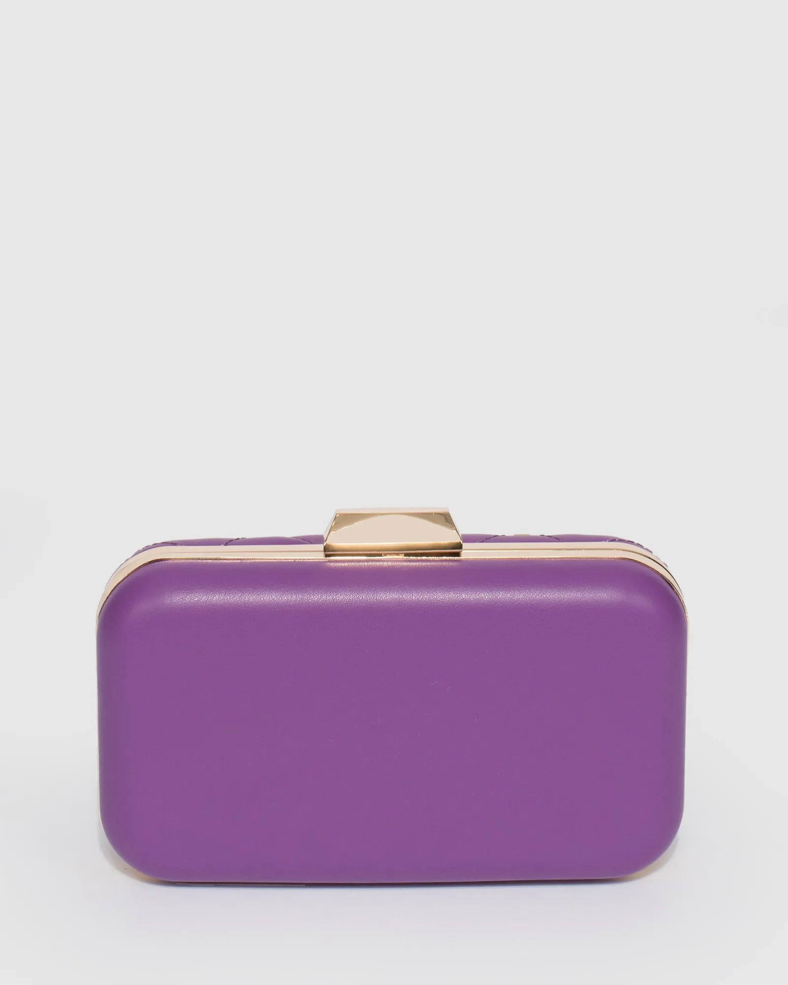 Purple Sahar Stud Clutch Bag