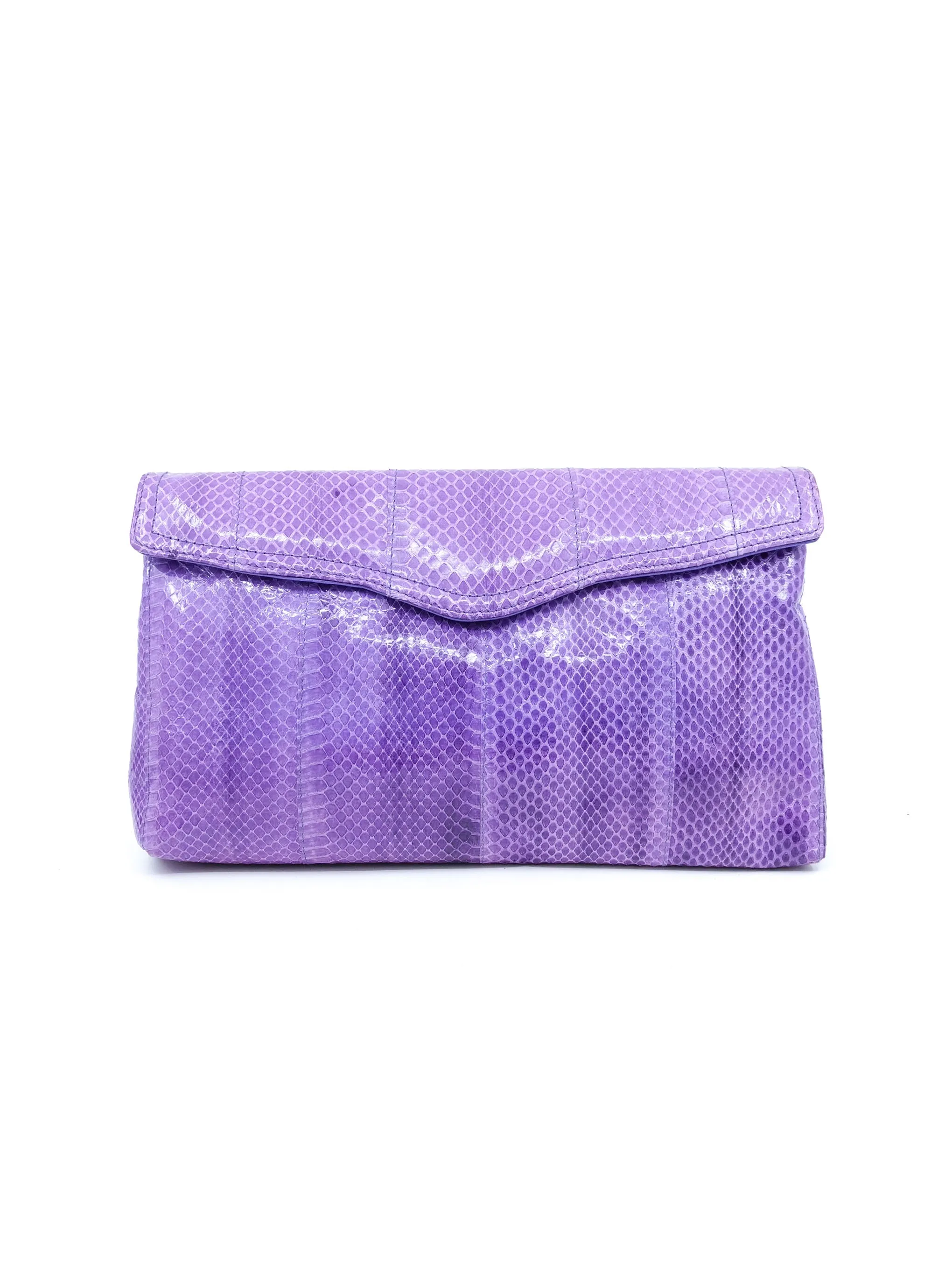 Purple Snakeskin Convertible Clutch