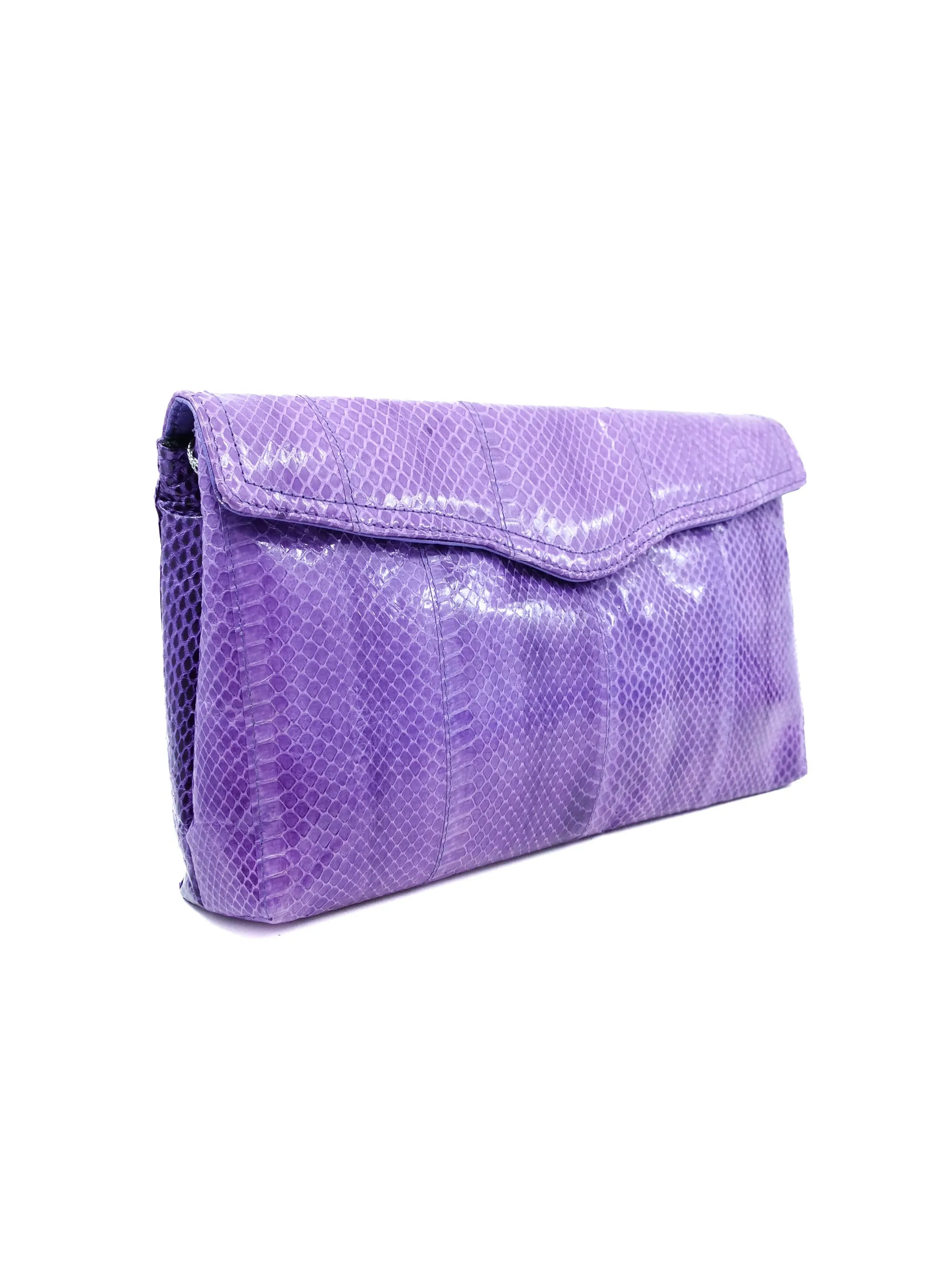 Purple Snakeskin Convertible Clutch