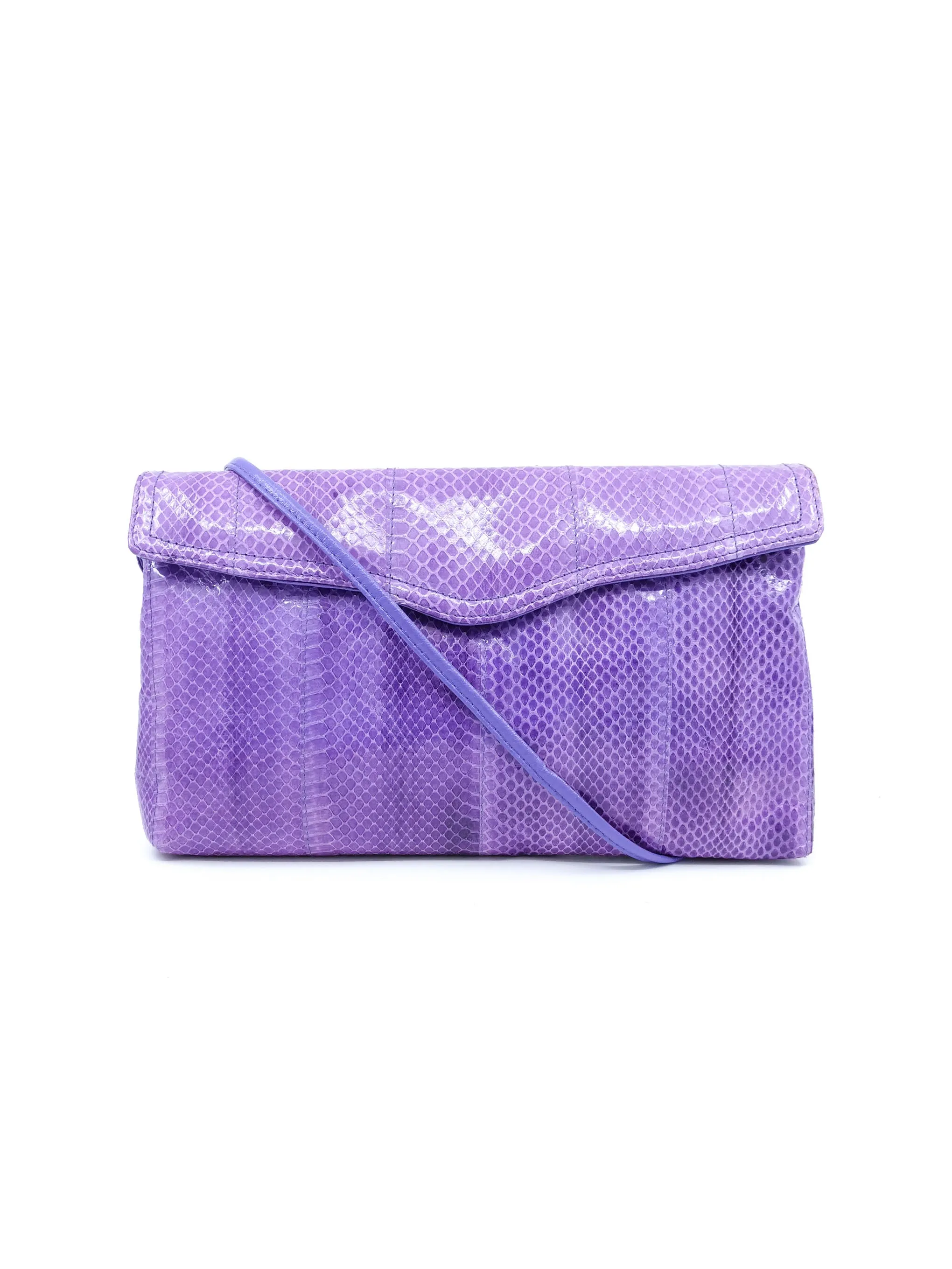 Purple Snakeskin Convertible Clutch