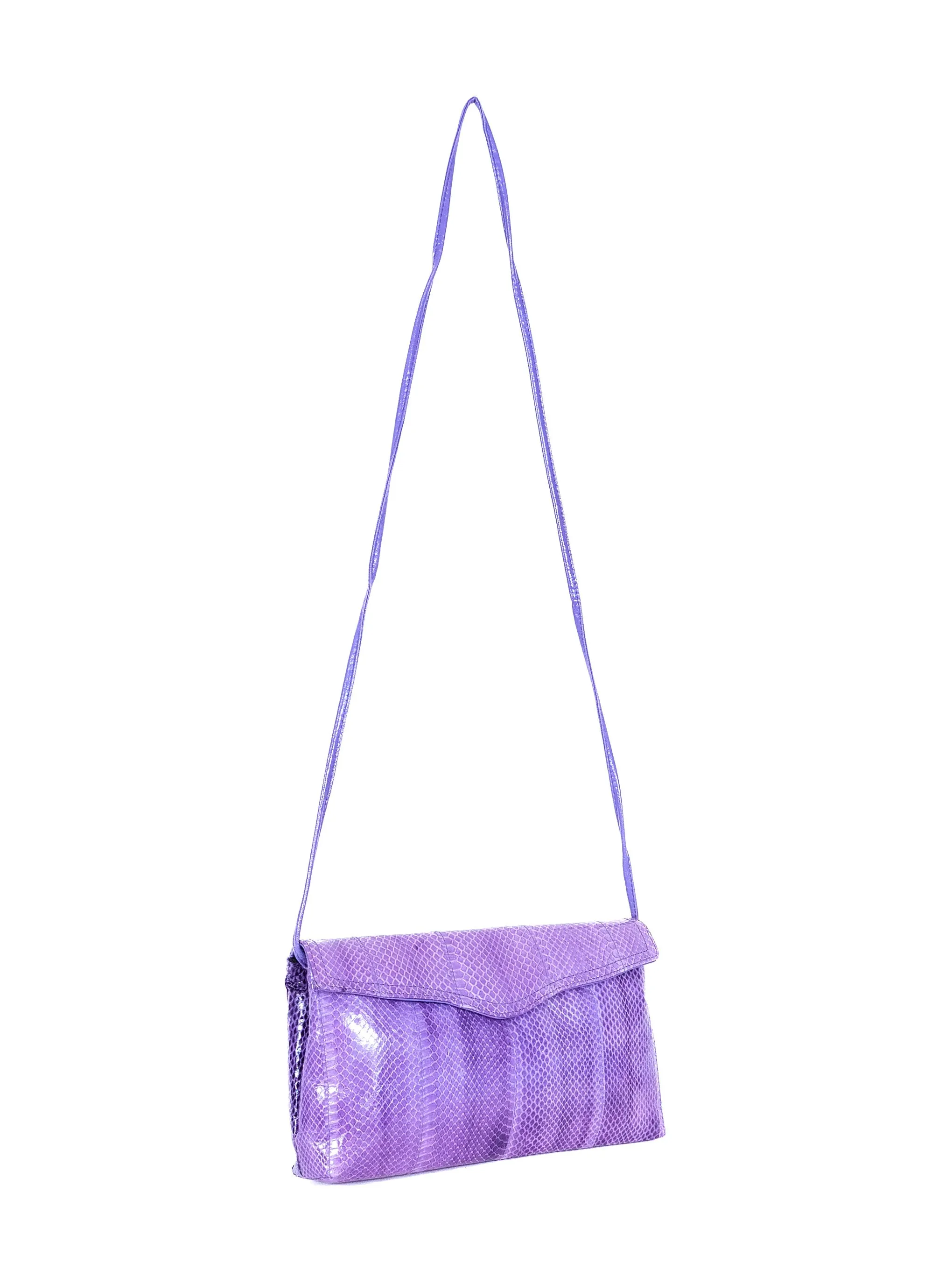 Purple Snakeskin Convertible Clutch