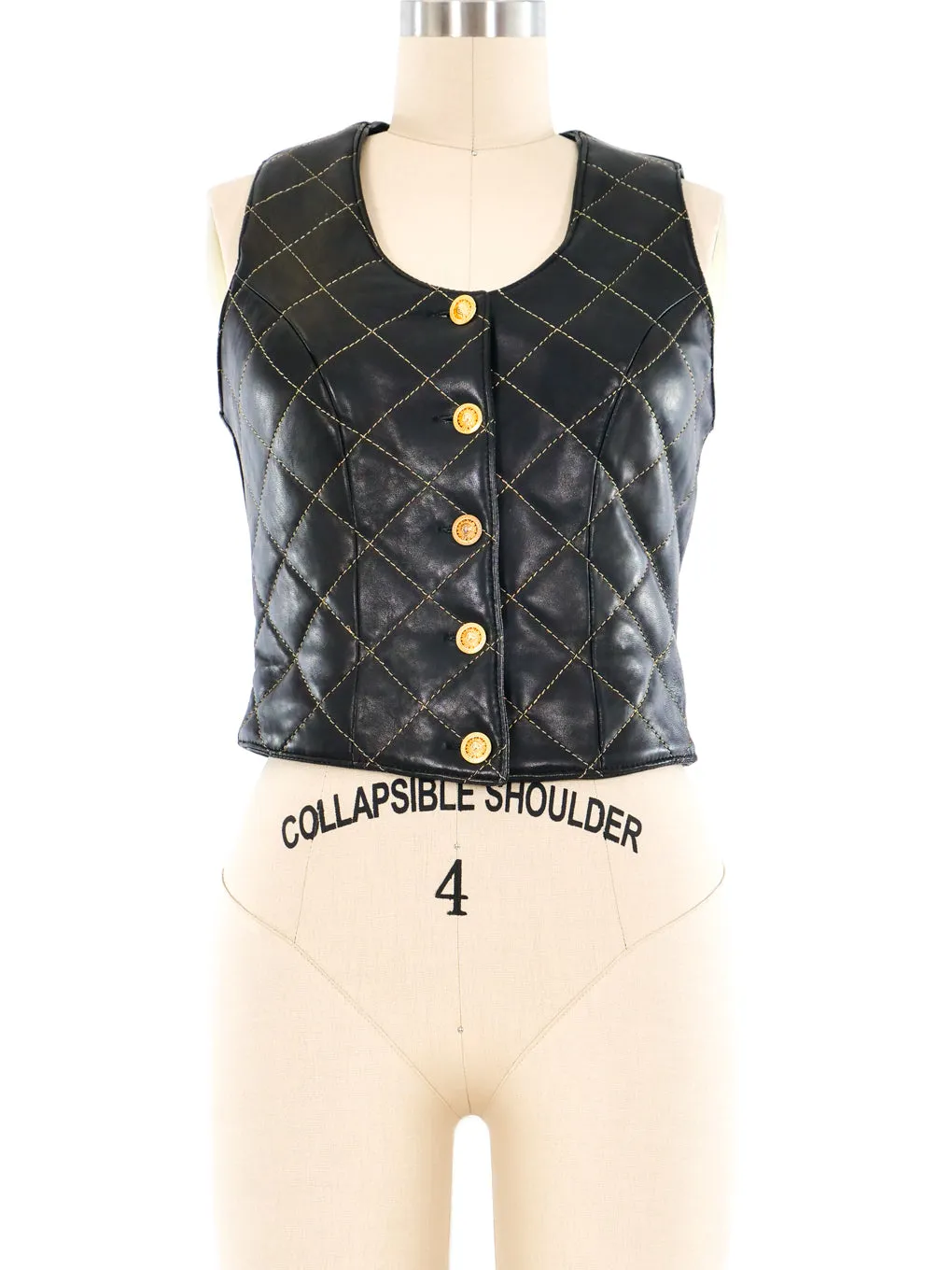 Quilted Leather Cropped Vest