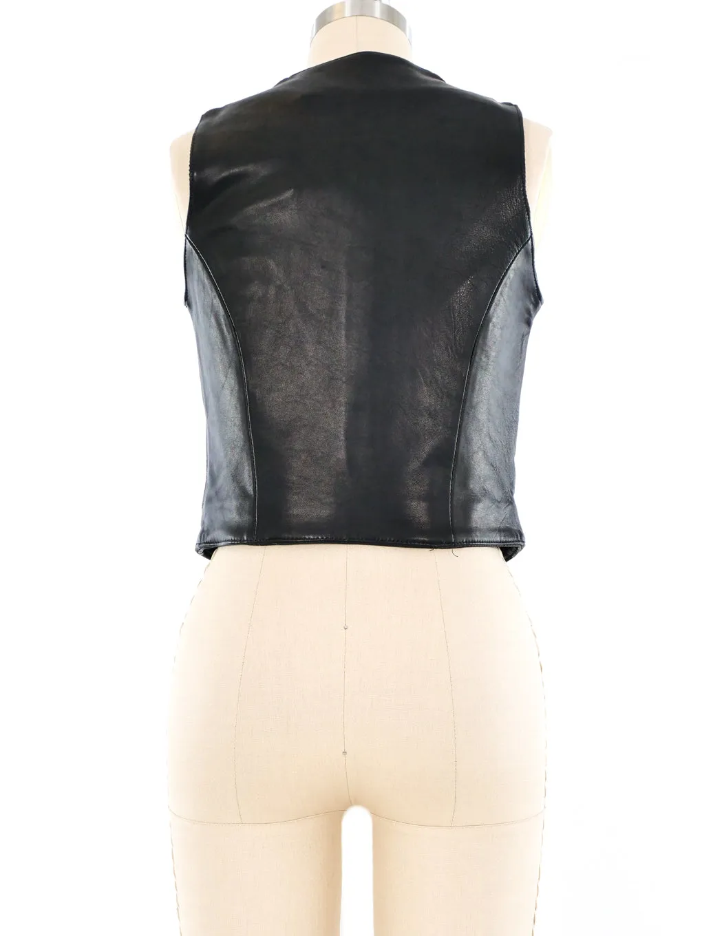 Quilted Leather Cropped Vest