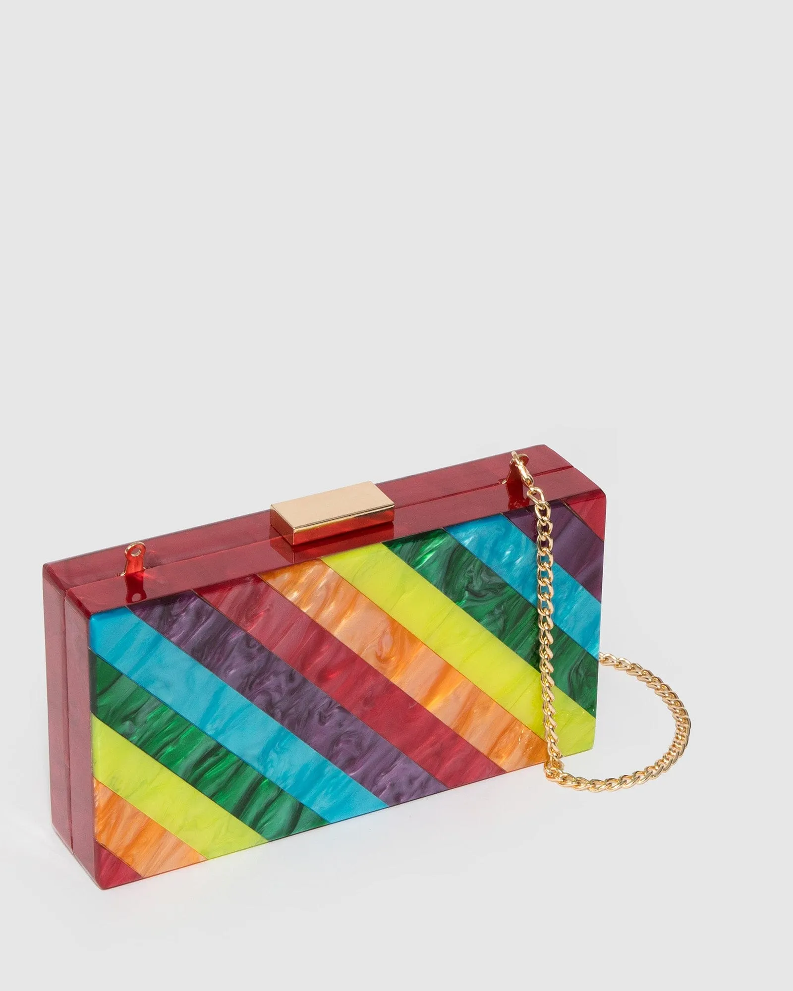 Rainbow Mabel Acrylic Clutch Bag