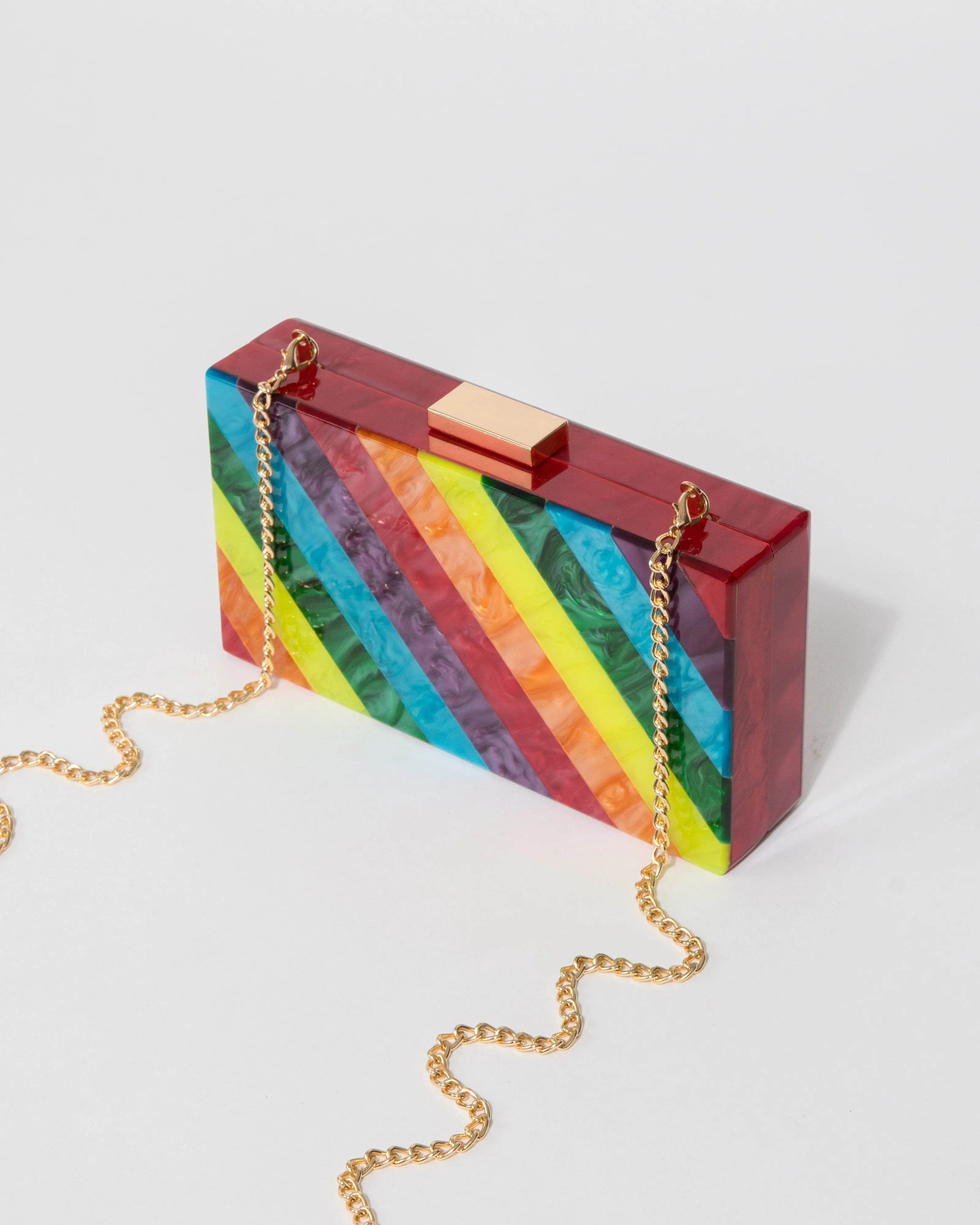 Rainbow Mabel Acrylic Clutch Bag