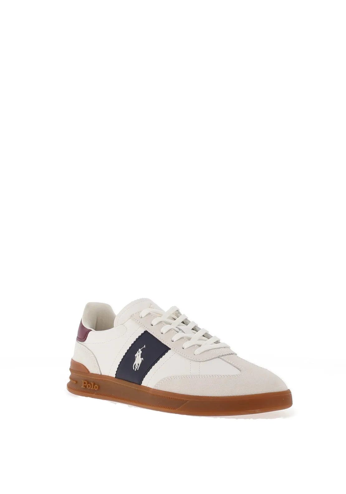 Ralph Lauren Heritage Aera Trainers, White & Burgundy