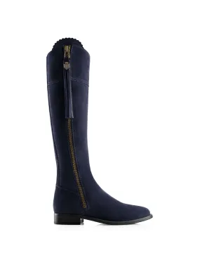 Regina navy Flat Knee-high Boots        - Narrow Fit