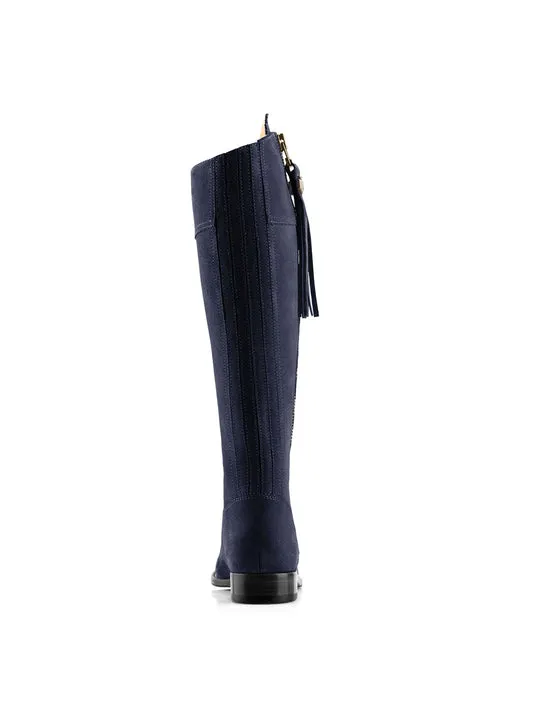 Regina navy Flat Knee-high Boots        - Sporting Fit