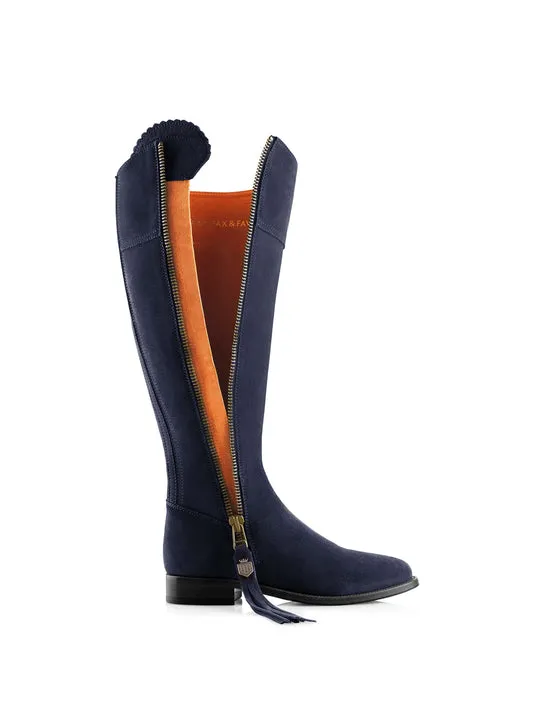 Regina navy Flat Knee-high Boots        - Sporting Fit