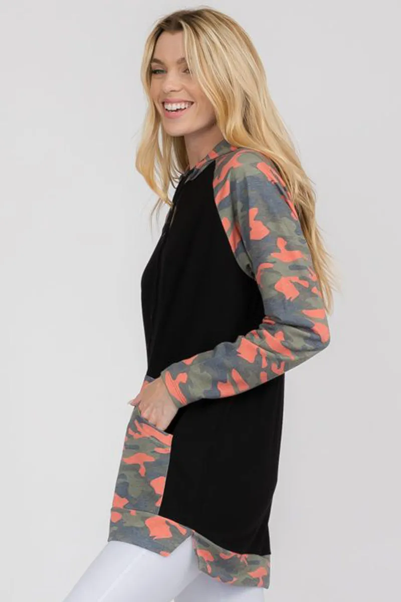 Reignite Camo Long Sleeve Pocket Hoodie