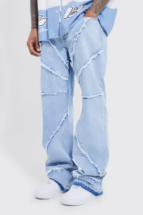 Relaxed Rigid Flare Frayed Edge Jeans