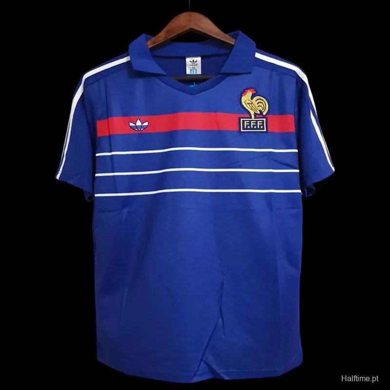 Retro 1984 France Home Soccer Jersey