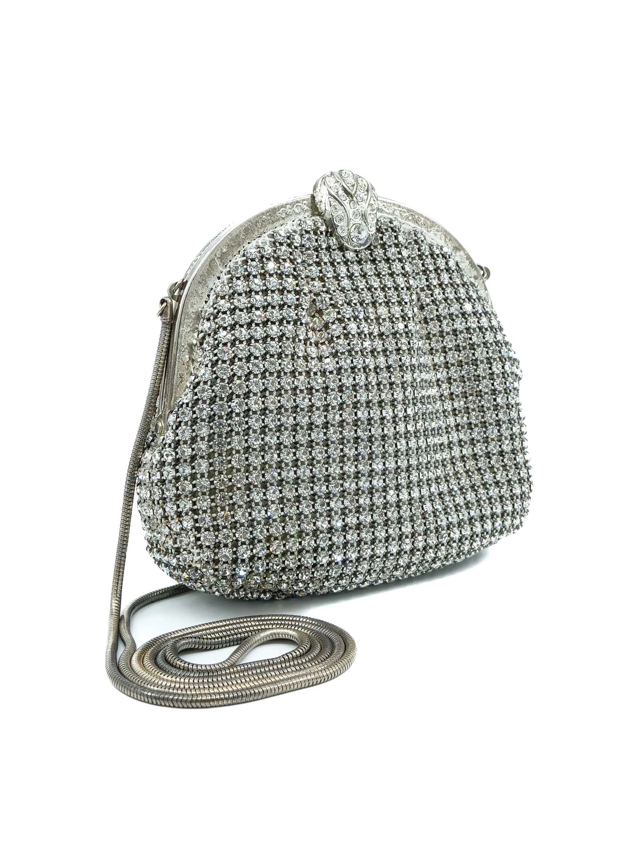 Rhinestone Chainmail Evening Clutch