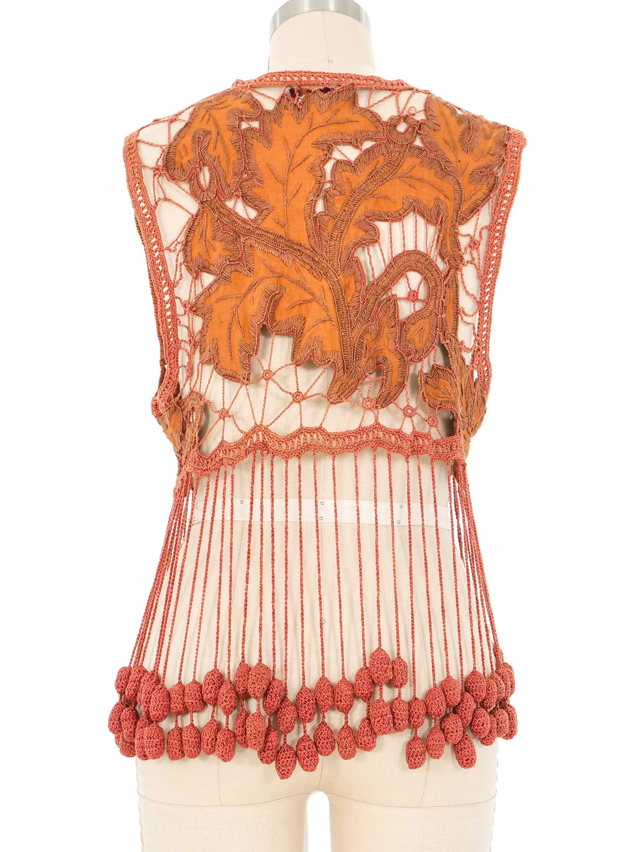 Romeo Gigli Fringe Crochet Vest