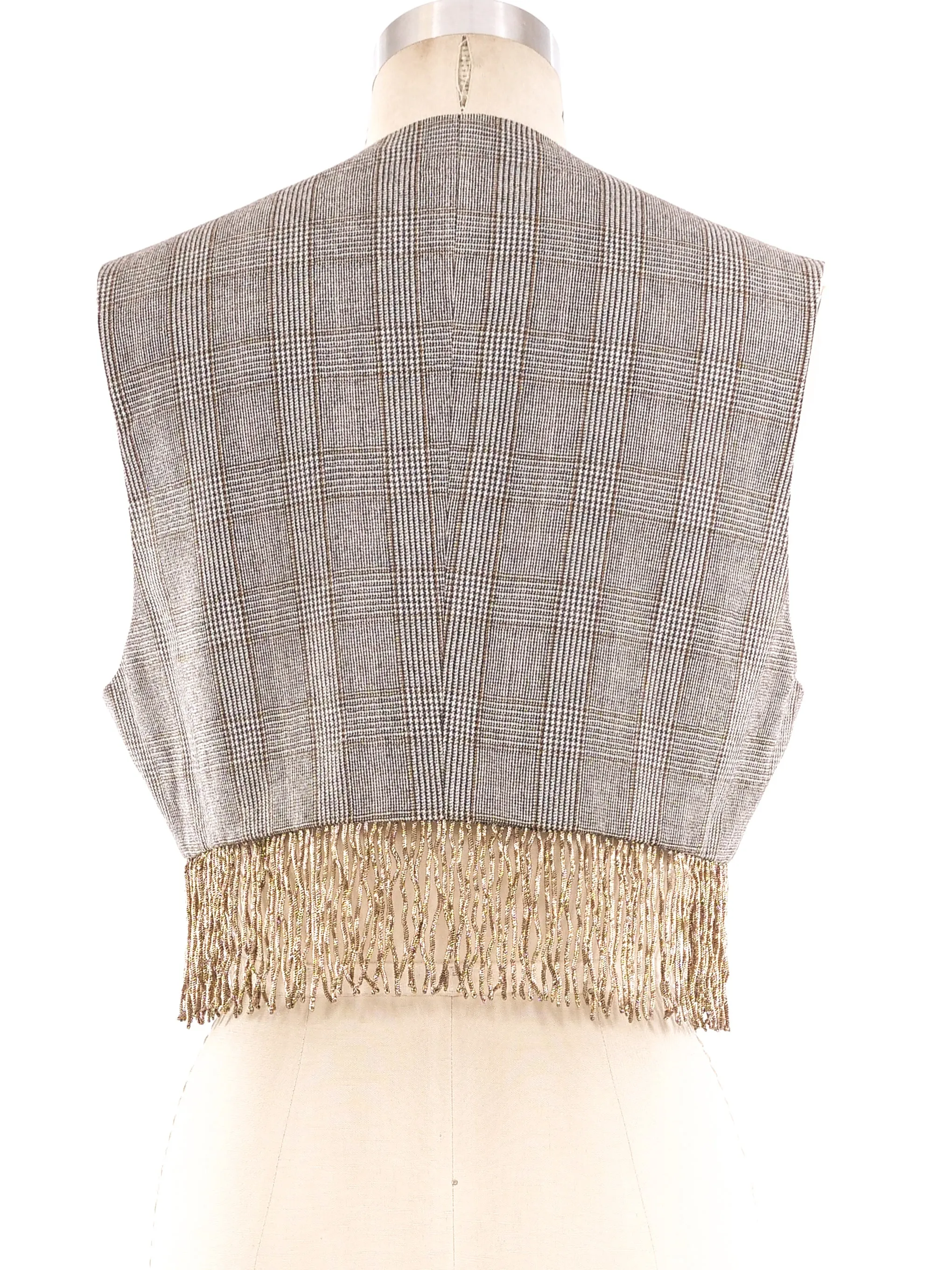 Romeo Gigli Fringe Trimmed Cropped Vest