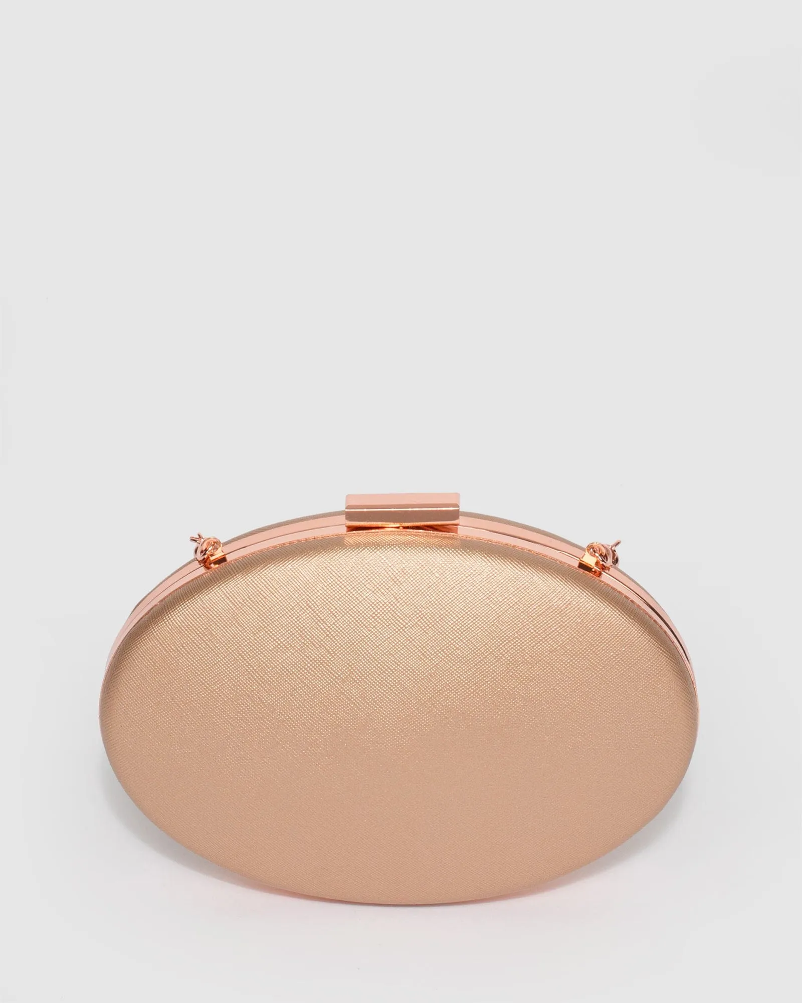 Rose Gold Carmen Crystal Handle Clutch Bag