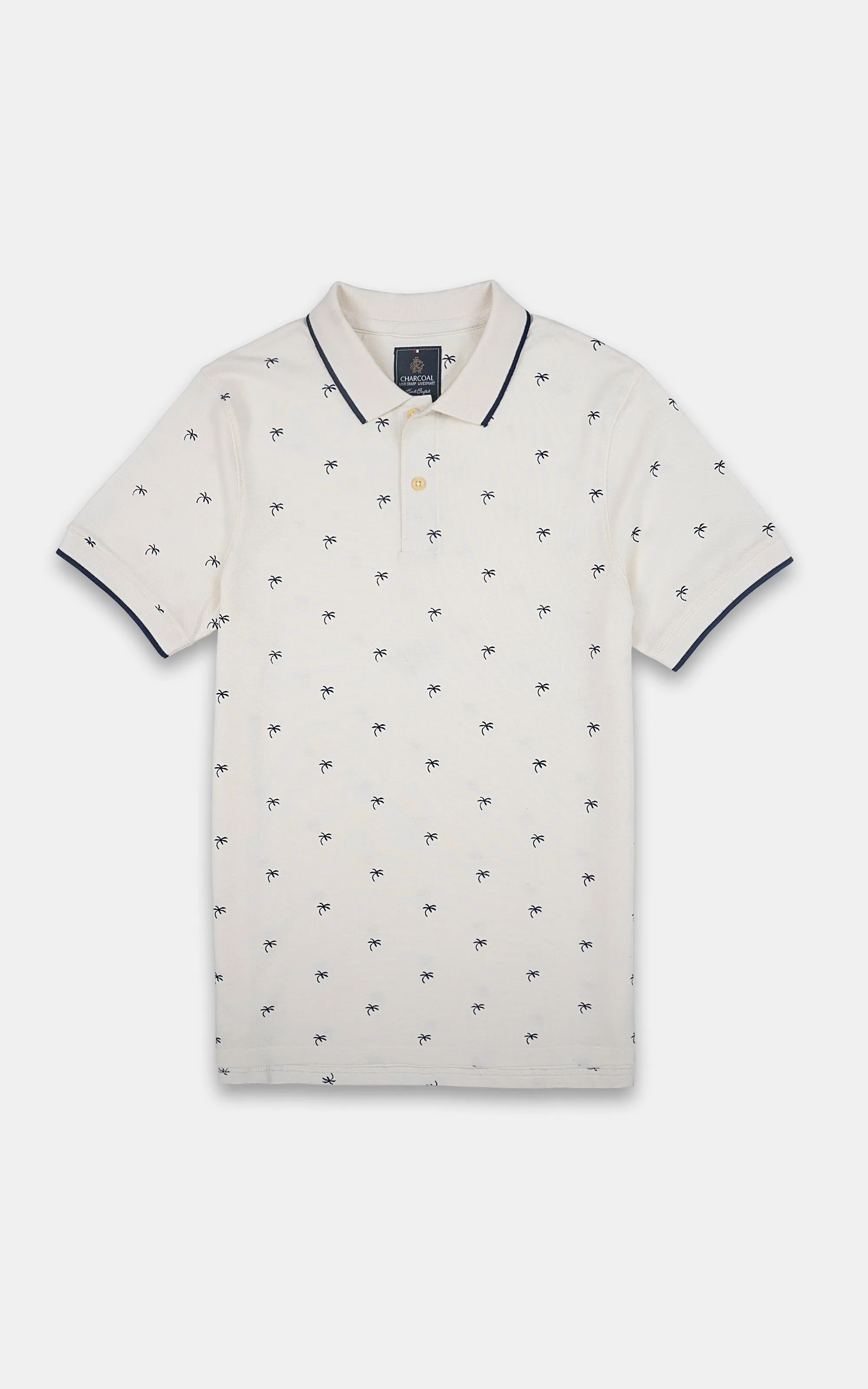 ROTARY PRINT POLO OFF WHITE