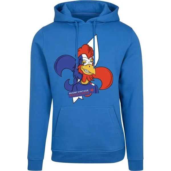 Rugby Vintage - France 'Bored' Gallic Rooster Hoodie - Blue