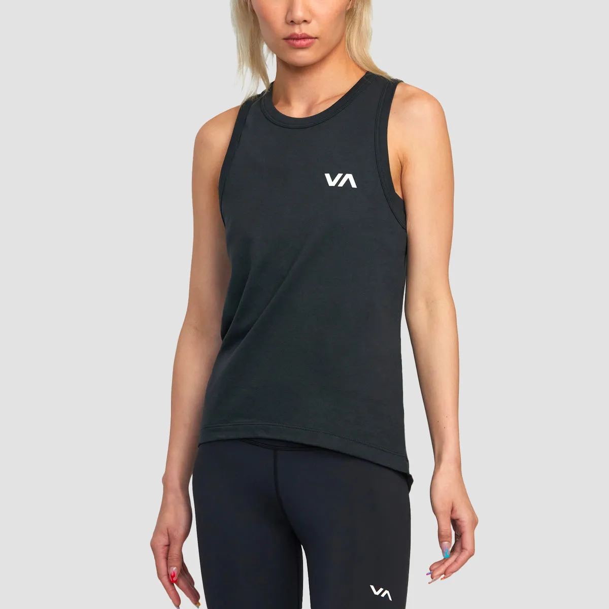 RVCA VA Sport Muscle Vest Top Black 2 - Womens