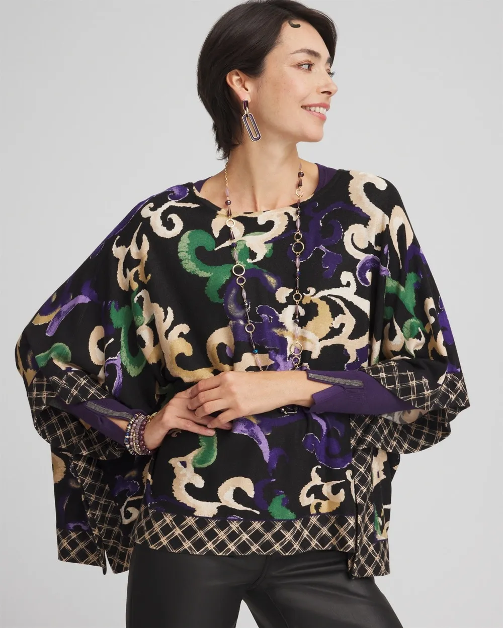 Scroll Print Poncho