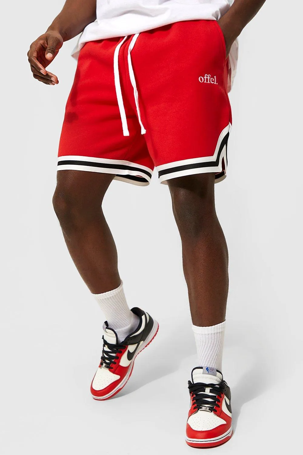 Short Length Offcl Basketball Short With Tape | boohooMAN UK