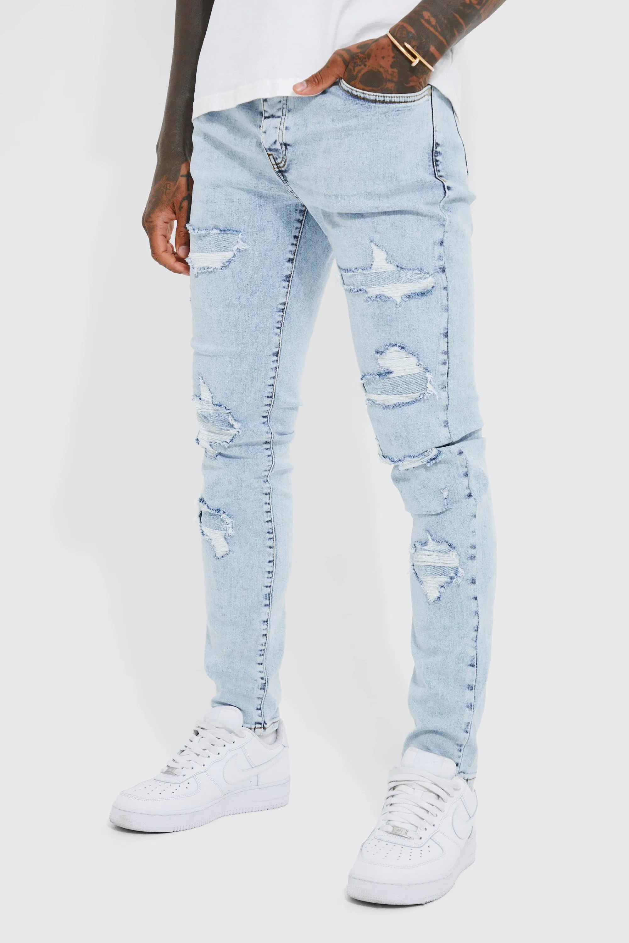 Skinny Stretch Rip & Repair Jeans