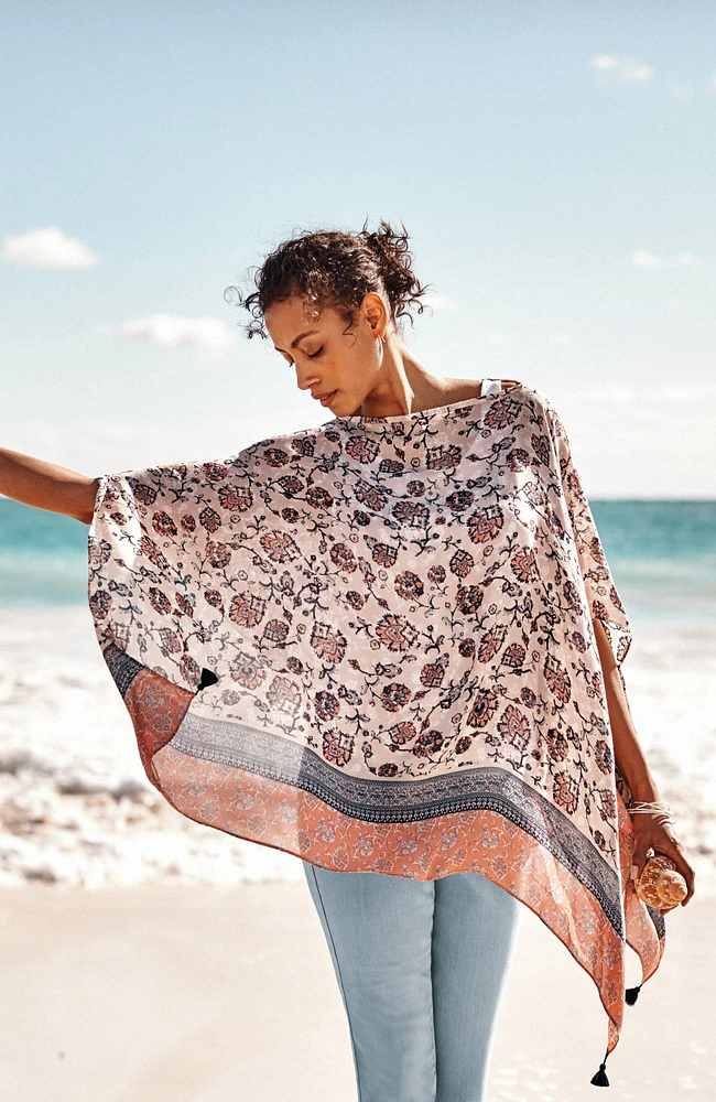 soft printed poncho