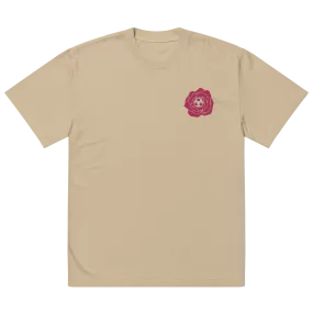 Sqdltd Football Rose Embroidered Oversized faded Tee