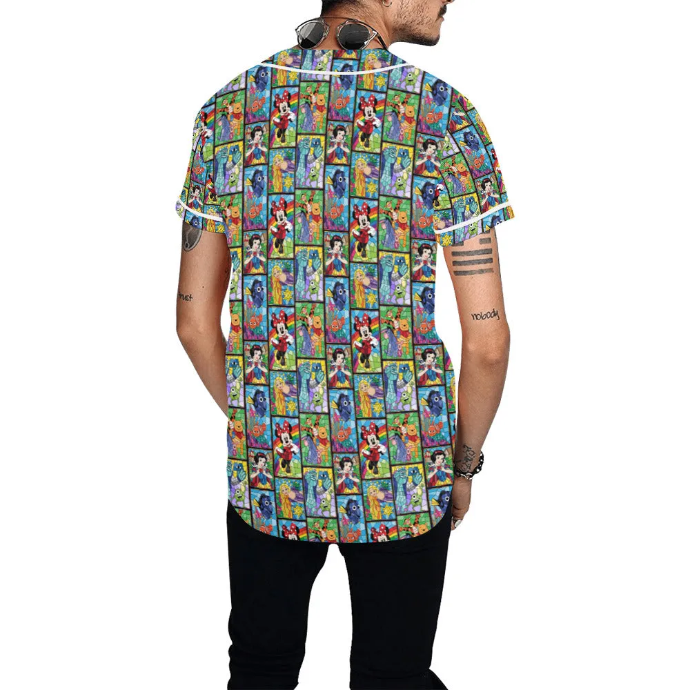 Stained Glass Characters Baseball Jersey