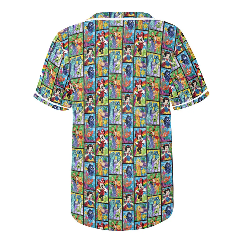 Stained Glass Characters Baseball Jersey