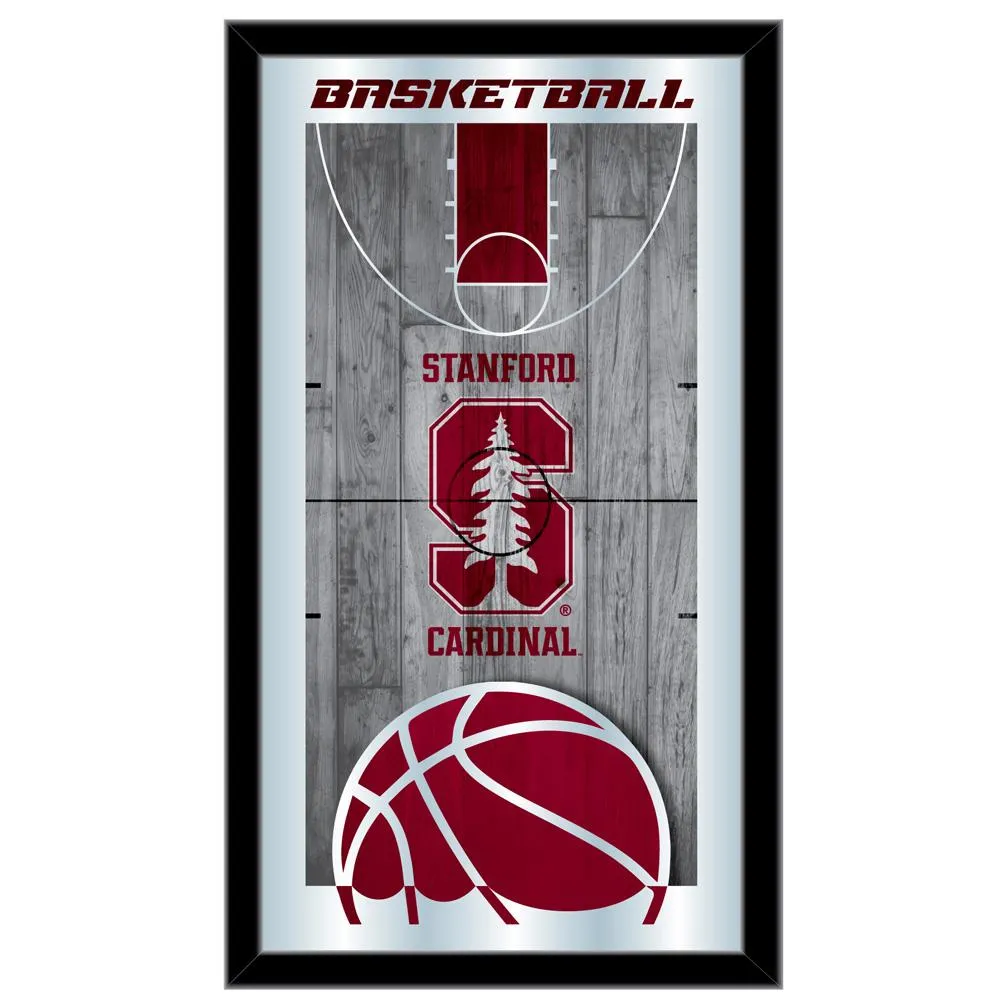 Stanford Cardinal HBS Red Basketball Framed Hanging Glass Wall Mirror (26x15)