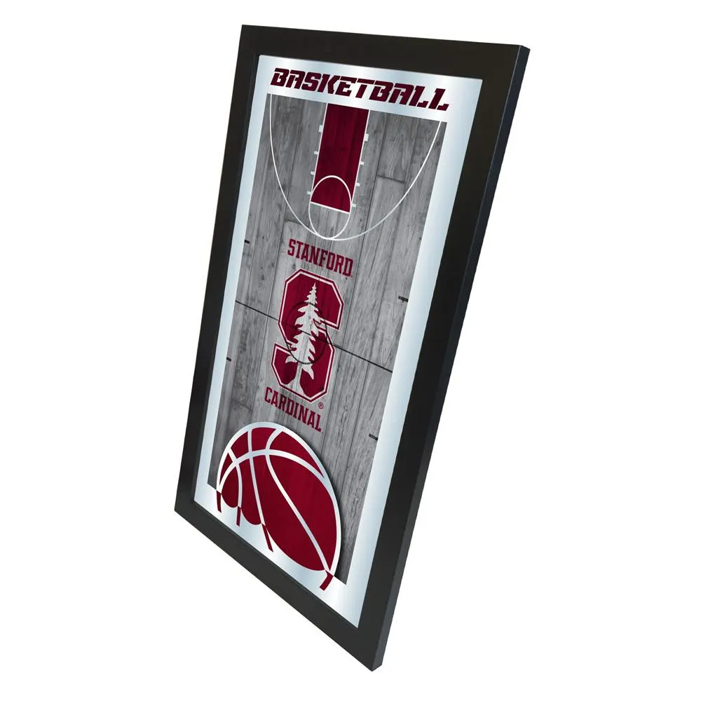 Stanford Cardinal HBS Red Basketball Framed Hanging Glass Wall Mirror (26x15)