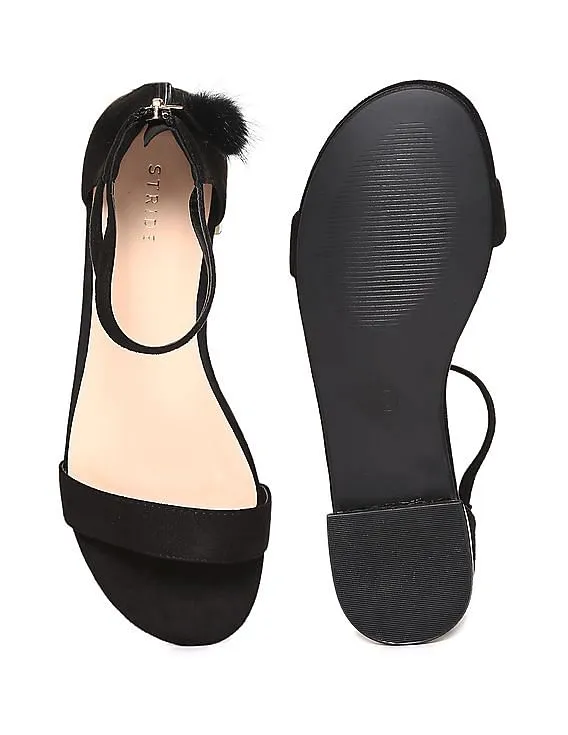 Stride Black Zip Counter Open Toe Sandals