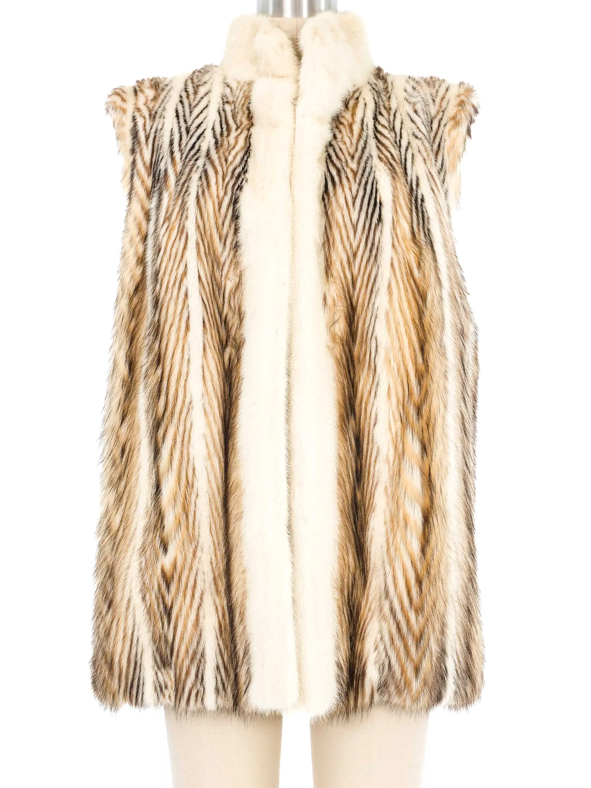 Striped Fur Vest