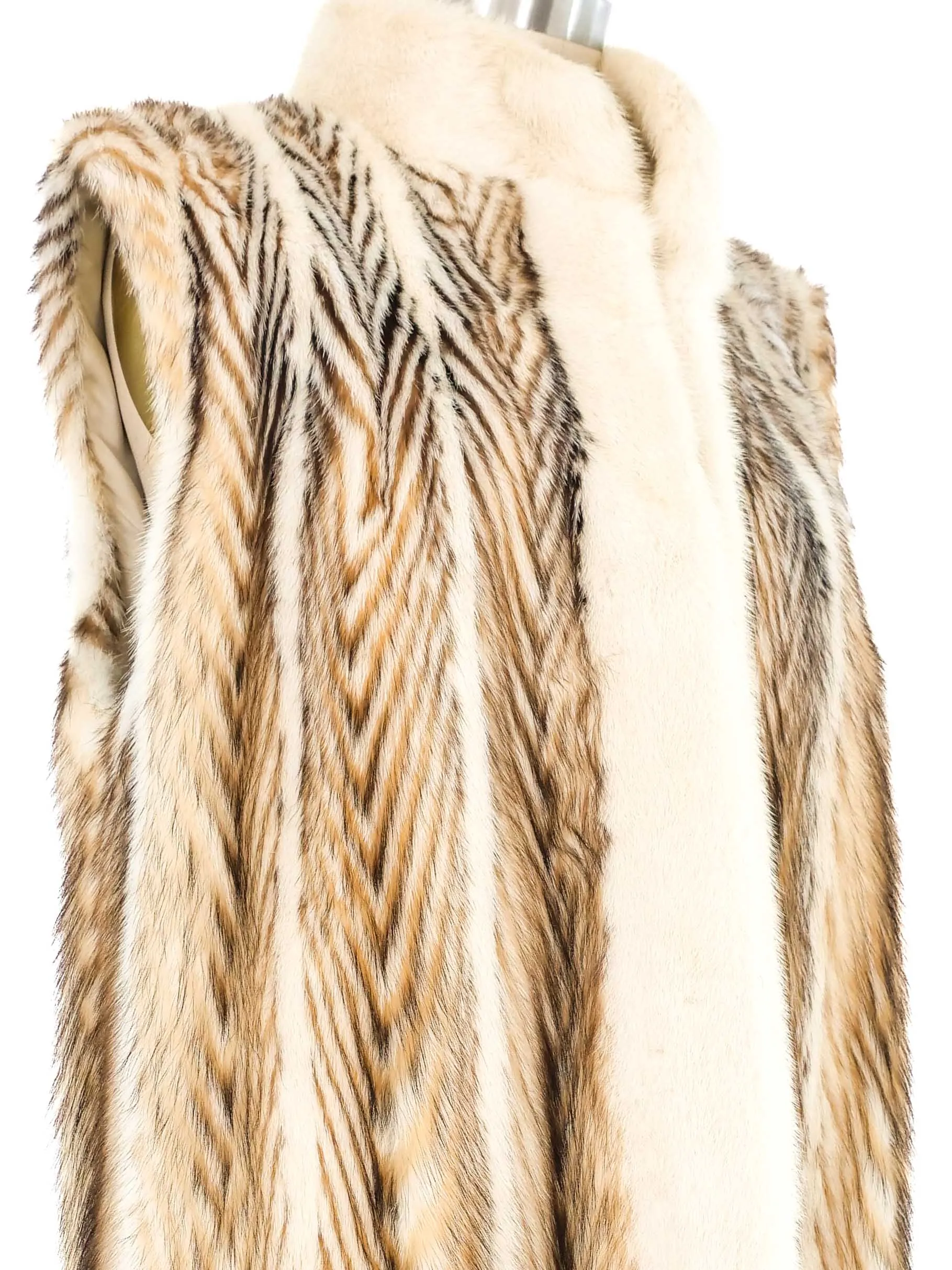 Striped Fur Vest