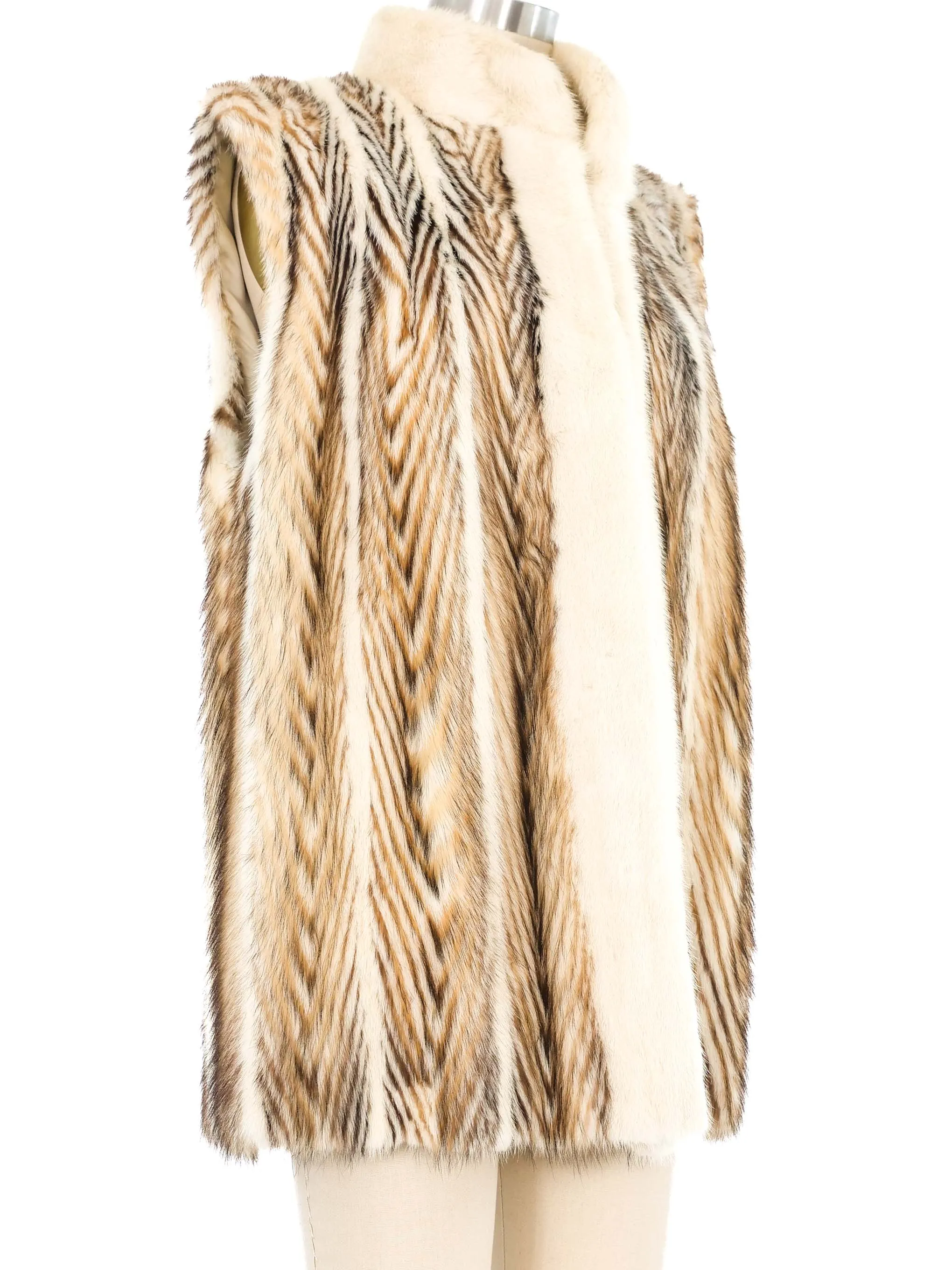 Striped Fur Vest