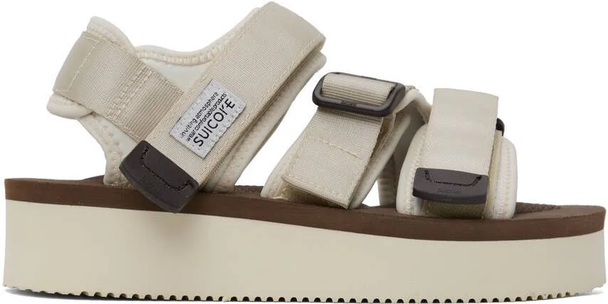 Suicoke Off-White & Brown KISEE-PO Sandals