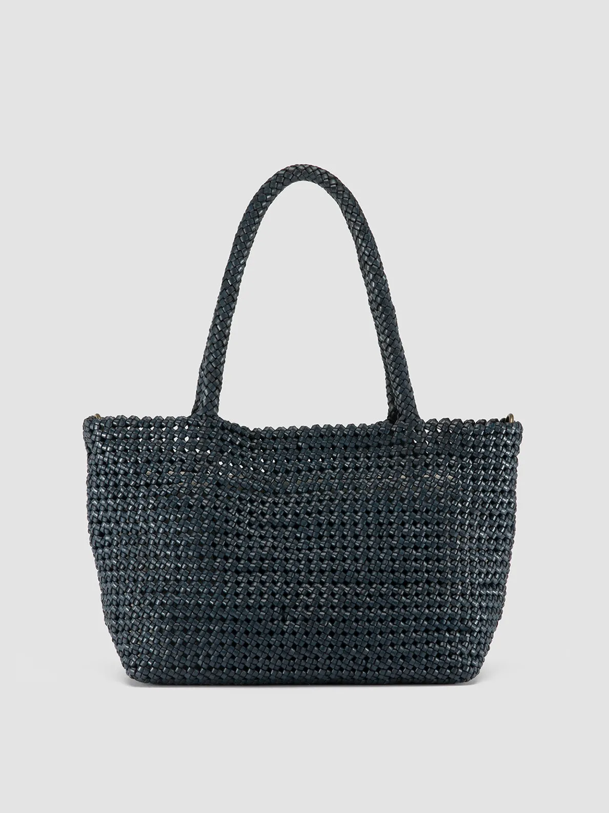 SUSAN 09 - Blue Woven Leather Shoulder Bag