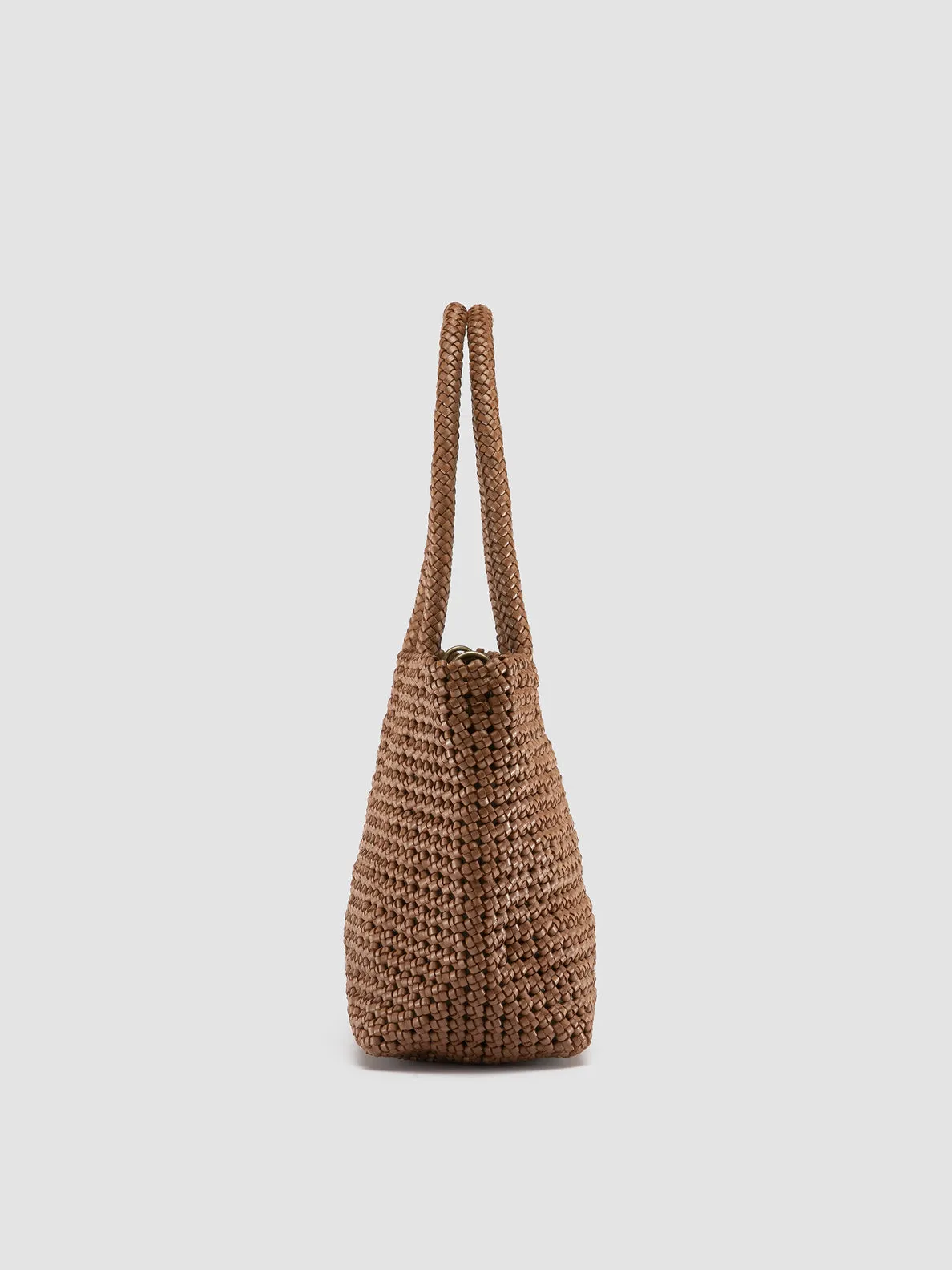 SUSAN 09 - Brown Woven Leather Shoulder Bag