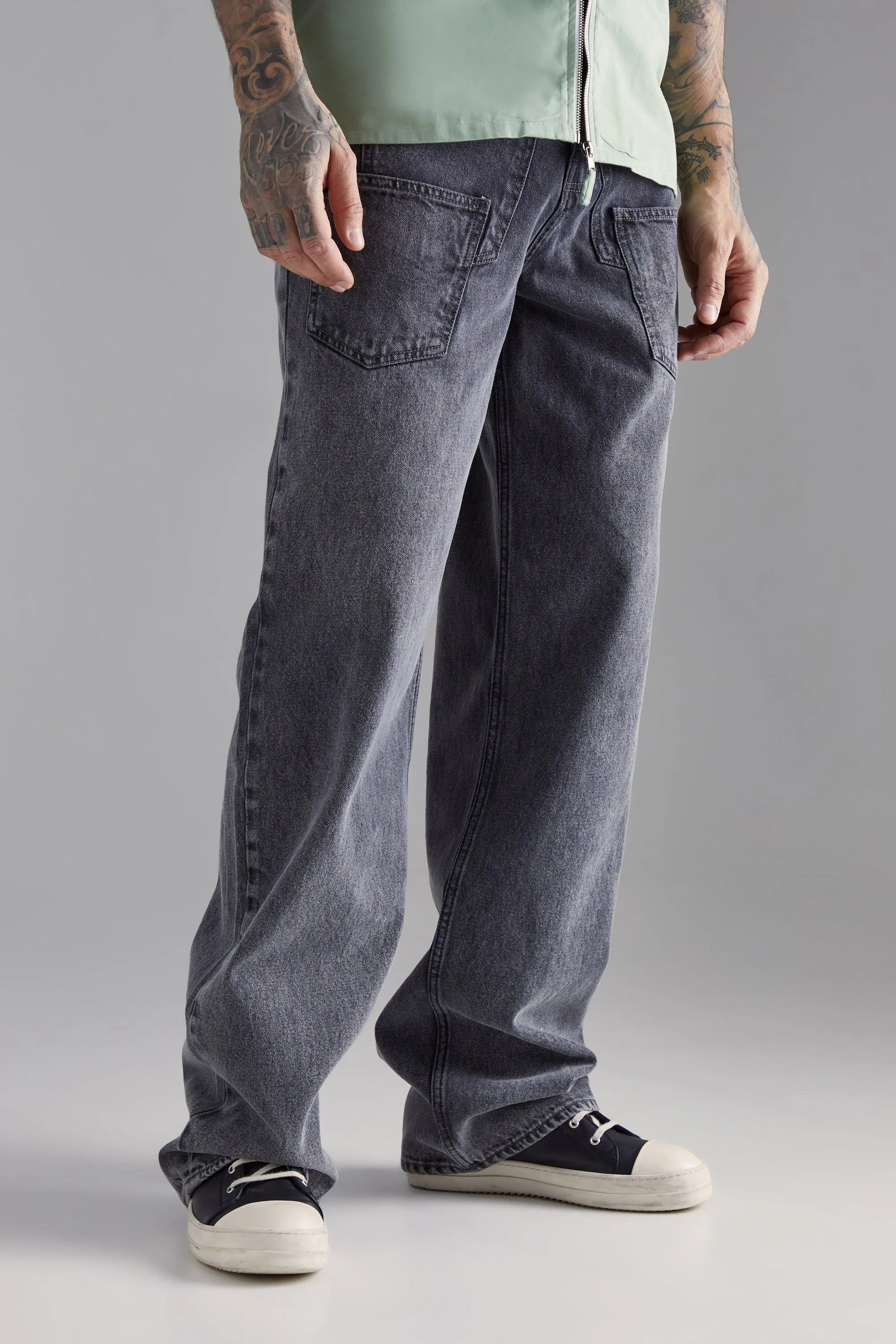 Tall Baggy Rigid Acid Wash Jeans