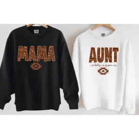 Tan Faux Embossed Leather Western Aunt, Mom or Custom Sweatshirt, tee or Hoodie