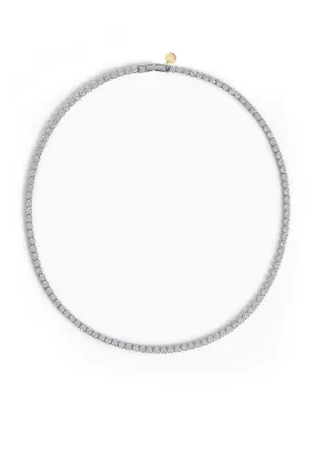 Tennis Necklace- 14K white gold plated