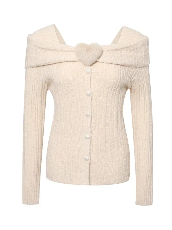 Three-dimensional Love Knitted Cardigan