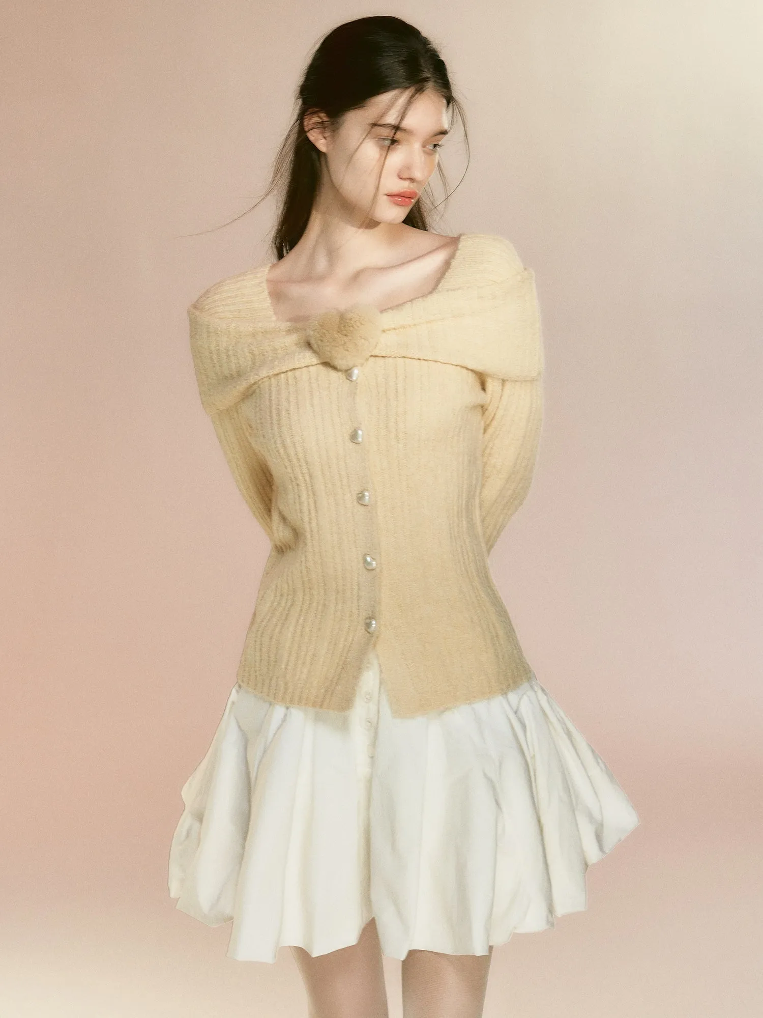 Three-dimensional Love Knitted Cardigan